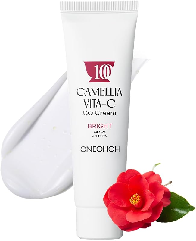 ONEOHOH Camellia Vita-C GO Cream, creme facial com vitamina C, niacinamida, idebenona e camélia, 50 mL