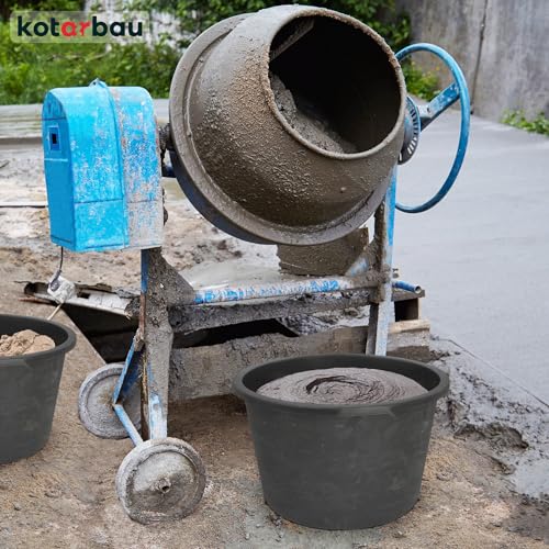 KOTARBAU® Mörtelwanne 90 L Mörtelkübel Schwarz Kunststoffwanne ⌀ 65 cm Maurerkübel Rund Baueimer Mörteleimer Wanne Kunststoff Mauererkübel Mörtelwannen