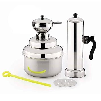 Naksha Stainless Steel Puttu Maker/Kudam (White)