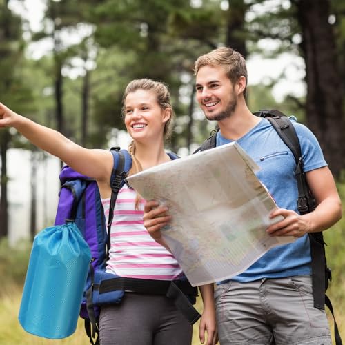 PATIKIL Kordelzugbeutel 16x32cm Stuff Sack, Wasserdichter Outdoor-Aufbewahrungssack Tragbarer Zugband-Staubschutzbeutel Leichter Schlafsack für Camping Rucksackreisen, Blau