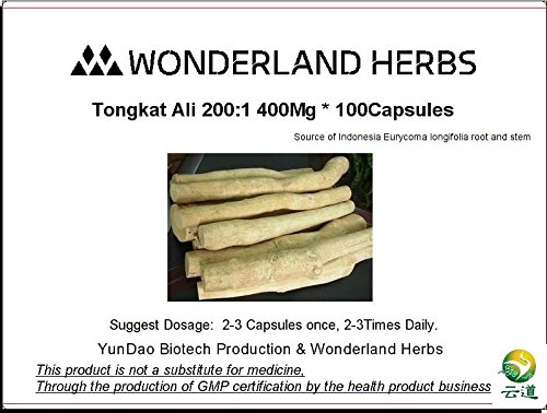 Pasak Bumi/LONGJACK/TONGKAT ALI Pure Root 200:1 Extract Powder 400 x 100 Capsules