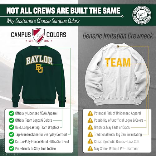 Image of NCAA College Sweatshirt Fleece Crewneck Pullover for Men and Women | Officially licensed NCAA college gameday crewneck pullover - 9 oz fleece lined sweatshirt with arch and logo design