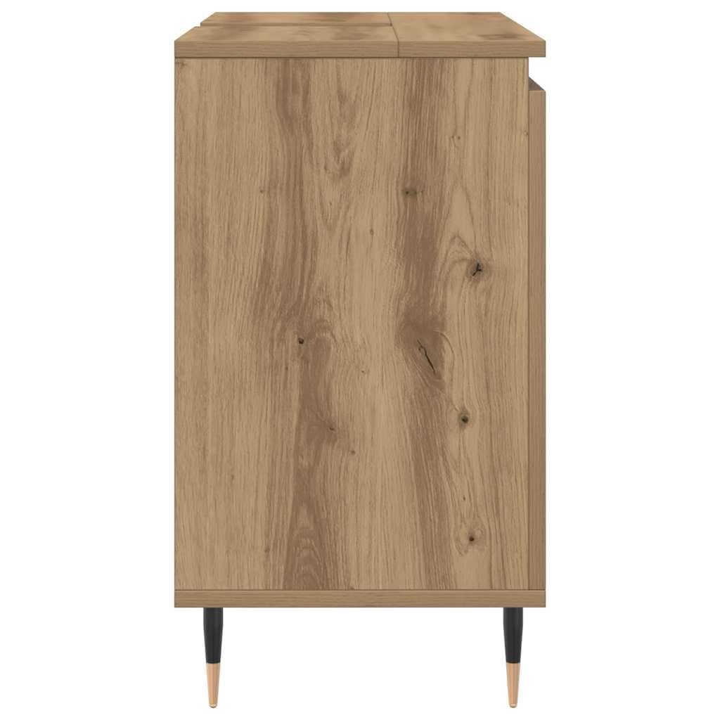 Szafka łazienkowa Artisan dąb 58 x 33 x 60 cm, materiał drewnopochodny z żelaznymi nóżkami, meble łazienkowe zapewniają dużo miejsca do przechowywania, szafka dolna z drzwiami, idealna do
