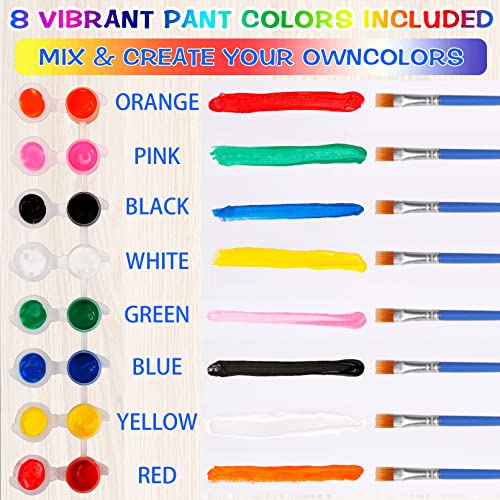 Cosbay Acrylic Paint Strips For Kids&Adults,Bulk Set Of 12 Washable Filled Paint Sets In 8 Colors,With 12 Paintbrushes,Painting Art Supplies Craft Paint Pots,Perfect For Home Birthday Party Favors thumb #2