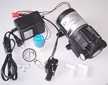 RO Booster Pump 50 GPD for Reverse Osmosis System โ Includes High Pressure Switch, Solenoid Valve, Transformer, Pressure Gauge, 1/4โ OD x 3/8โ MIP Elbow Fittings โ Increases RO Efficiency