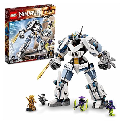 LEGO NINJAGO Legacy Zane’s Titan Mech Battle 71738 Ninja Toy Building Kit Featuring Collectible Minifigures, New 2021 (840 Pieces)