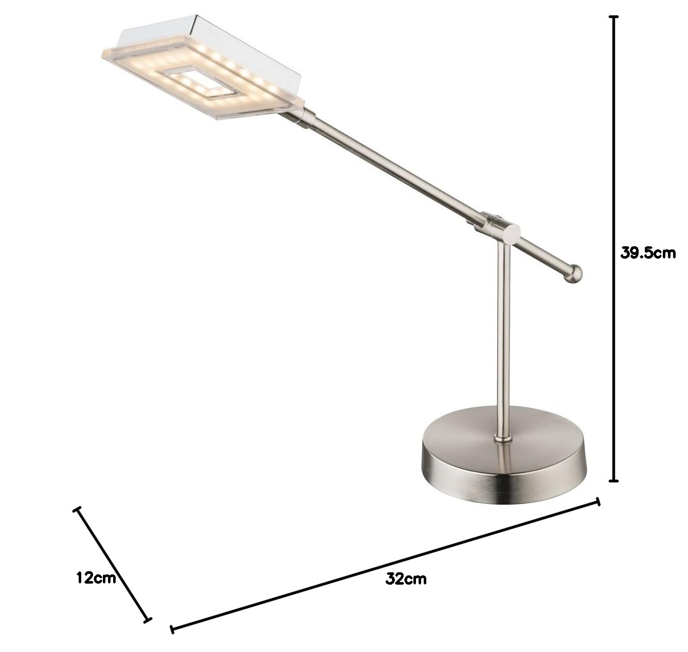 Lampada da tavolo a LED da lavoro cromato lampada da lettura interruttore regolabile Globo 56138-1T