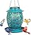 Solar Bird Feeder for Outdoors Hanging, Waterproof Metal Outside Wild Bird Feeders, Cardinals Birdfeeder, Gifts for Bird Lovers, Lantern Light, Backyard Garden Decor (Blue)
