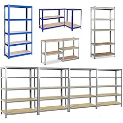 Estanteria 110 Ancho Estantería para Cargas Pesadas, 200 x 100 x 50 cm, estantería de Metal, estantería Ajustable, fácil instalación, soporta hasta 875 kg, galvanizada