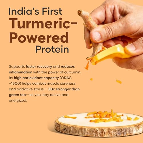 Image of Foodstrong Whey Protein Powder (Concentrate + Isolate), 100% Hormone Free Grass-Fed Whey, 25G Protein & 6.6G BCAA, Haldi Badam, With Turmeric & Digestive Enzymes, 204G