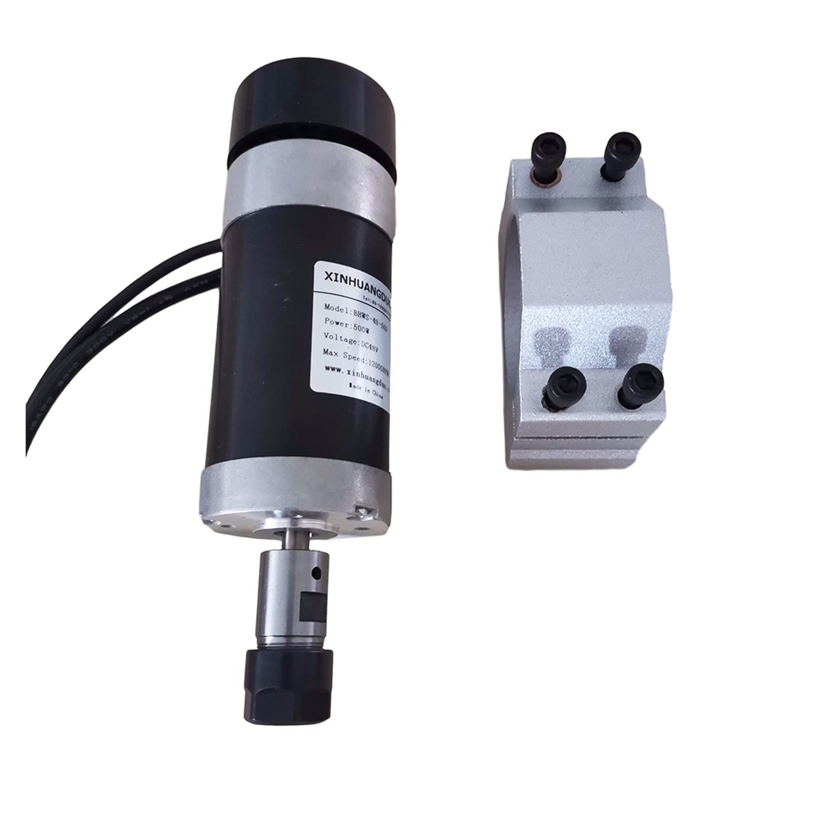 Mooilko Package4 Er16 48V 500W Er16 Brushless Spindle+57Mm Clamp With Screws+ 48V Brushless Motor Driver+48Vdc 10.5A Power Supply Smooth Running(Package4 Er16)