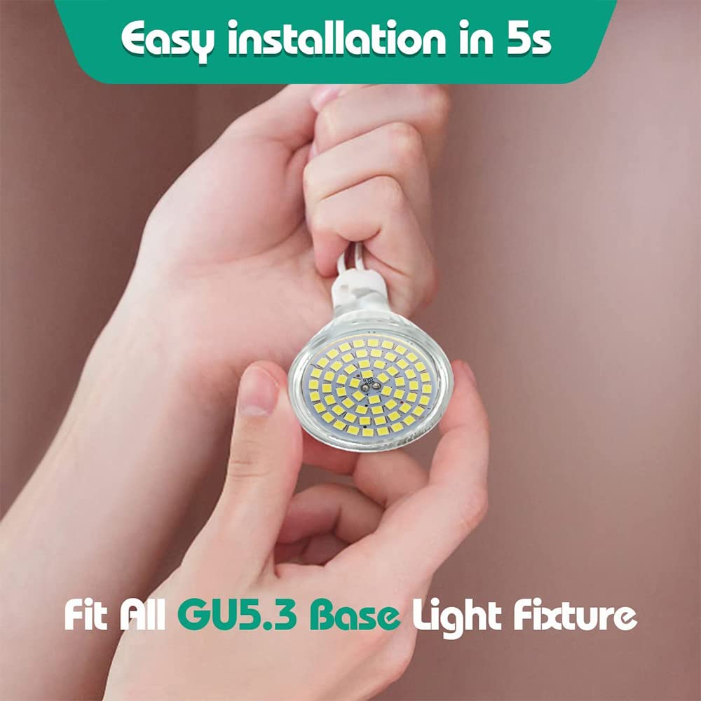 4x GU5.3 LED MR16 Birnen – 6W, 3000K Warmweiß, 600 Lumen, Nicht Dimmbar, 230V