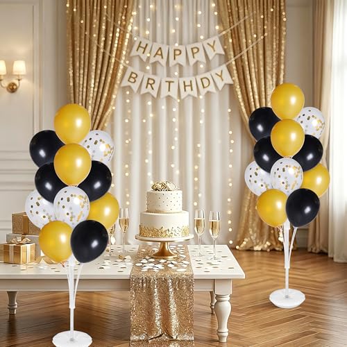 Aneco 4 Set Balloon Stand Kit with Base Pole Water Bag for Floor, 63 Inch Balloon Tower Backdrop Decoration Sesame Street Party Baby Shower Gender Reveal Birthday Wedding Decorations, Only White Stand by Aneco - Used condition - Image 2