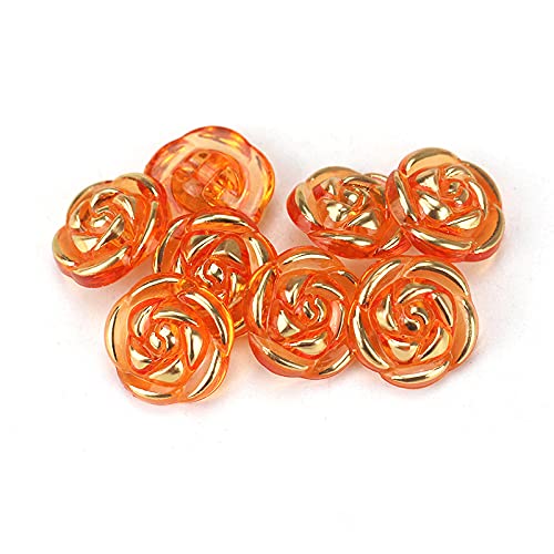 30 Pcs Acrylic Rose Flower Buttons Shirt Buttons Sewing Accessories DIY Crafts
