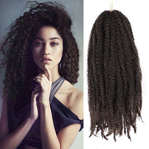 AISI BEAUTY Marley Hair Crochet Hair 3 Packs Braiding Marley Twist Hair 18" Synthetic Kinky Synthetic Kinky Hair Mixed Color for Twists（1B/33##）