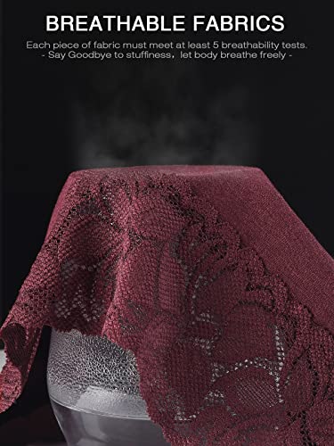 Rhyff Womens Underwear Cotton Lace Panties Soft Bikini Panty Comfortable Hipster Stretch Full Ladies Briefs 5 Pack S-Xl(R3020-Dark-L) #TOP4