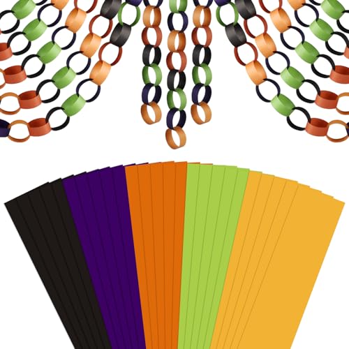 CHRORINE 600Pcs Colorful Paper Chains Strips for Birthday Party Decorations