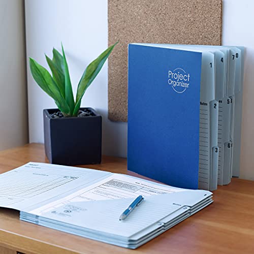 Smead Project Organizer, 10 Pockets, Closed Sides, Preprinted Templates, Reinforced Tabs, Letter Size, Navy/Lake Blue (89200) #TOP3