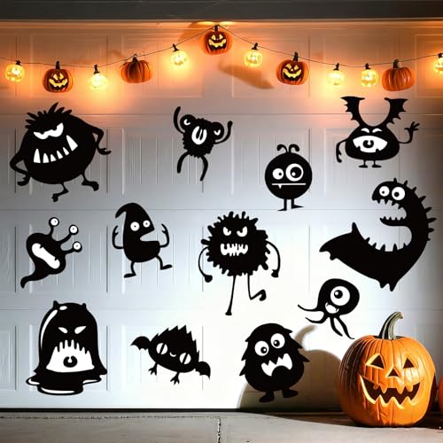 12 calcomanías magnéticas de Halloween de monstruo espeluznante impermeables 2