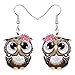 DOWAY Niedliche Eulen-Ohrringe, baumelnder Schmuck f&uuml;r Frauen, lustiges Eulengeschenk, Acryl, ohne Edelstein, 25mm x 20mm, Acryl, Kein Edelstein
