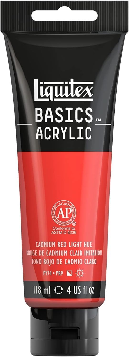 Liquitex BASICS Acrylic Paint, 4-oz tube, Cadmium Red Light Hue