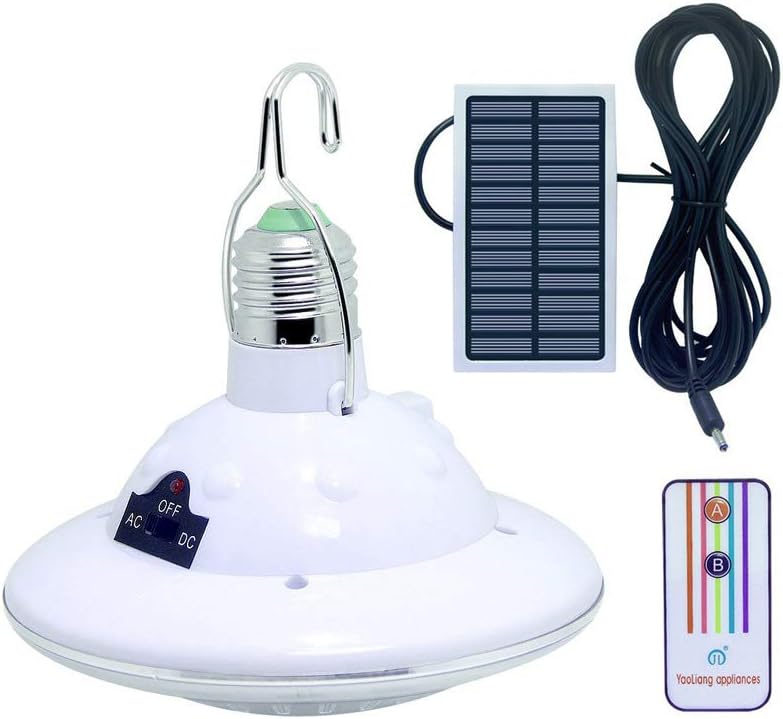 Efeelrich22LED Solar Remote Light Dimmable Light for Garden Chicken Coop Camping Tent Fishing，Portable Mobile Hiking Outdoor Solar Lamp Hooking Camp Emergency Lighting Chandelier