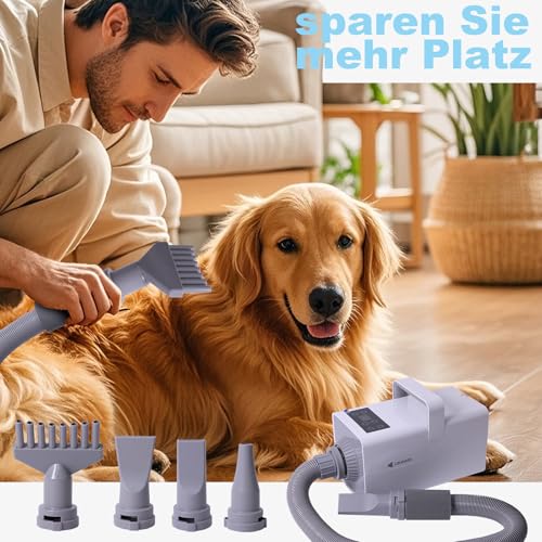 Hundefön Rechteckiges Modell mit LCD-Bildschirm weiß 3200W Pet Dryer Hundetrockner Blower mit Einstellbarer Windgeschwindigkeit und Temperaturen Umgebungsluft und Heißluft #LYCSJYJWH-DE