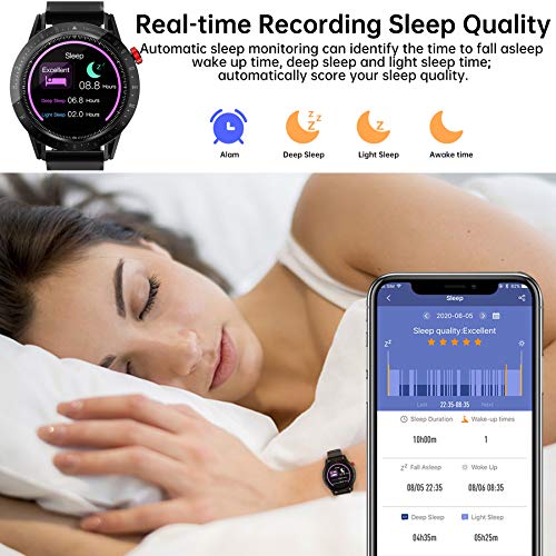 Smart Watch Fitness Tracker with Blood Pressure Heart Rate Sleep Monitor Multisport GPS Running Watch for Man Woman, Smartwatch for Android iOS Phone Full-Screen Touch IP68 Waterproof Watch