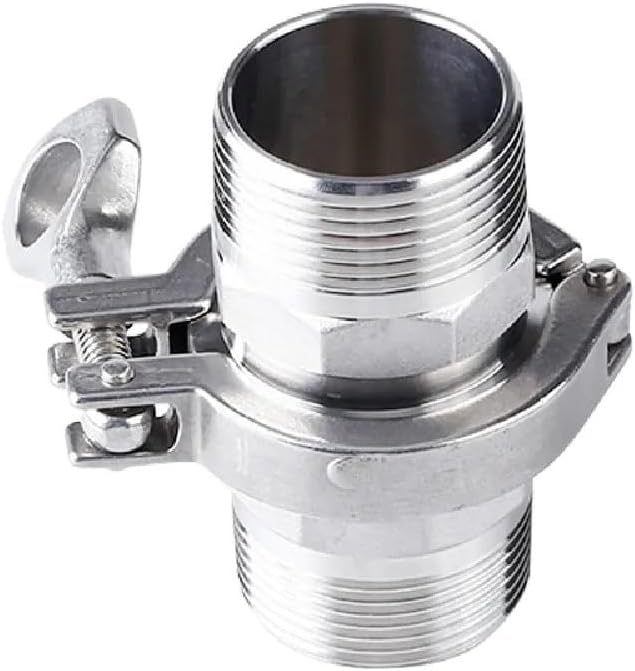 1/2" To 2" Tri Clamp Cover Thread Ferrule Adapter Stainless Steel SS304 with Sillicon Gasket Pipe Fitting(DN15 (clamp 50.5),External thread)