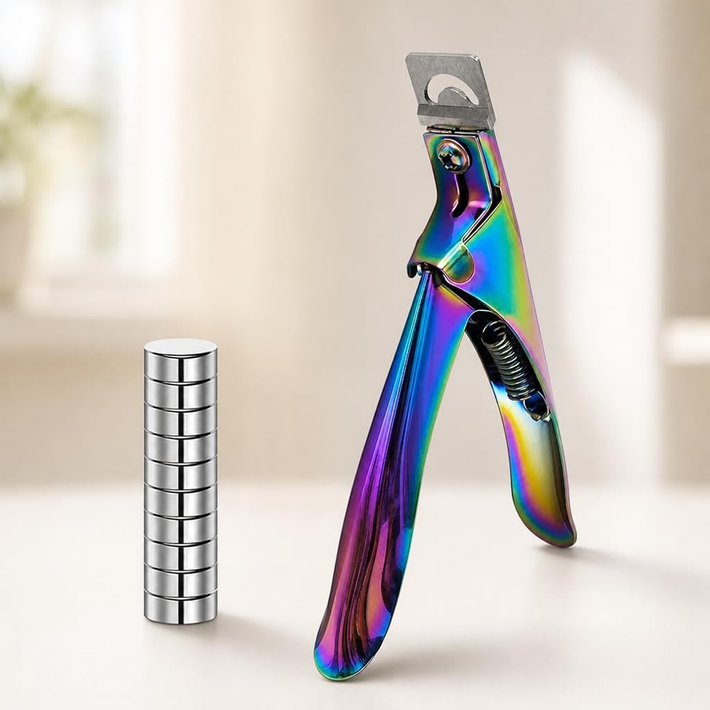 11PCS Fake Nail Tips Cutters with Sizer Magnets, Manicure Tools