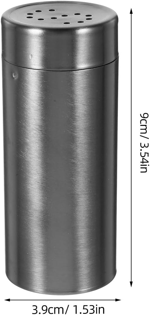 Toddmomy 2Pcs Black Stainless Steel Salt and Pepper Shakers - Portable Spice Dispenser for Bbq, Kitchen, and Outdoor Use - Lightweight Seasoning Container with Design