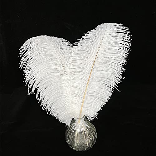 10 Pcs White Ostrich Feathers Centerpiece 12-14 Inch For Wedding Home Party Decoration, Diy Craft-White #TOP20