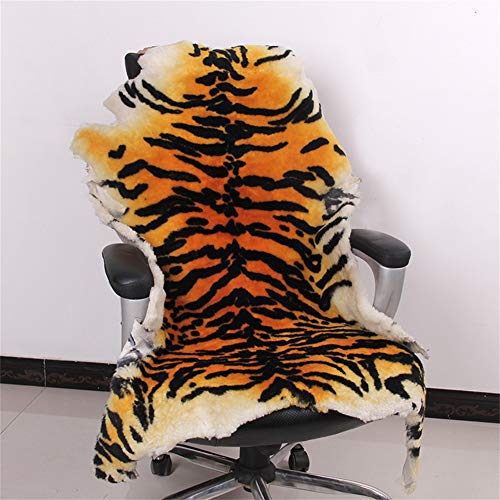 Tapete de piel de oveja Australia estilo tigre 2.5x3.3 ft miniatura 3