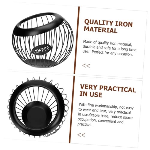 Cesta para cápsulas de hierro negro con diseño funcional que reduce el espacio 4