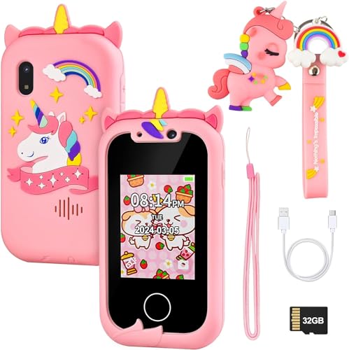 htbakoi Movil Niños Smartphone Telefono para Niños Móvil Teléfono Moviles Telefonos para Niña Niños 2 3 4 5 6 7 8 9 10 11 12 Años