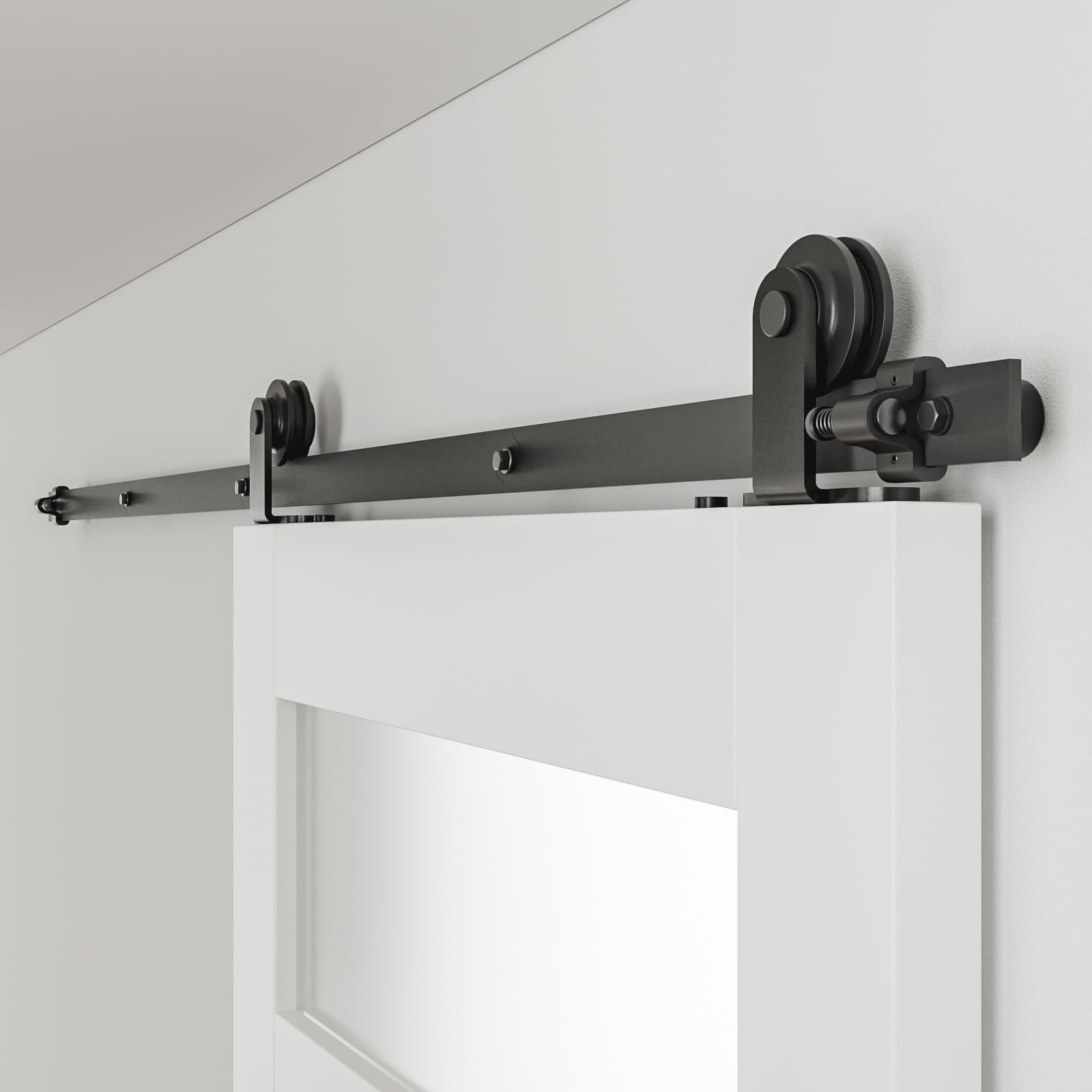 Barn Door Hardware kit 6FT(Whole Set Include Sliding Barn Door Track Kit & Barn Door Handle & Floor Guide) for Single Door-Heavy Duty — Amazon image 3