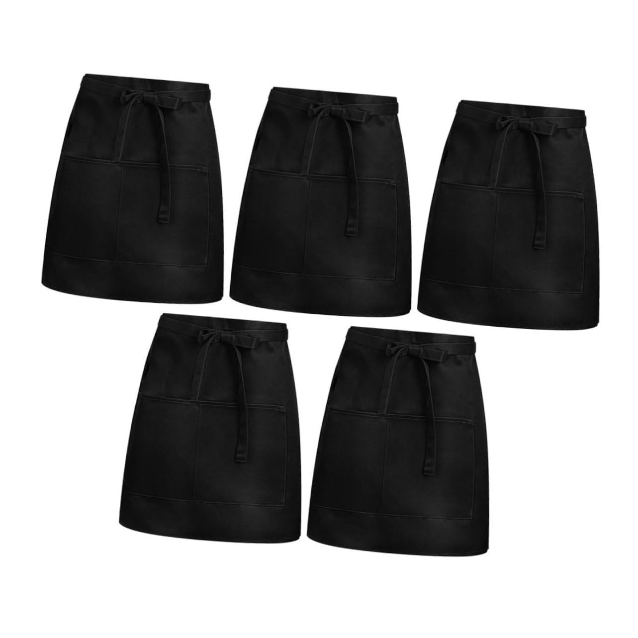 5 Piezas Delantal Corto Unisex con Juego Delantales para y Camareras Diseño Moderno y Funcional para Cafés y Tiendas de Resistente Manchas