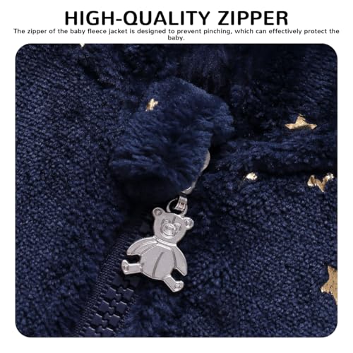 Image of Baby Girl Winter Fleece Coat Toddler Boy Jacket Infant With Hood Warm Outerwear