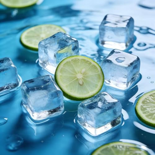 100 piezas cubitos de hielo artificial acrílico claros miniatura 3