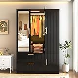 Squireewo Armoire Wardrobe Closet with 3 Doors and...