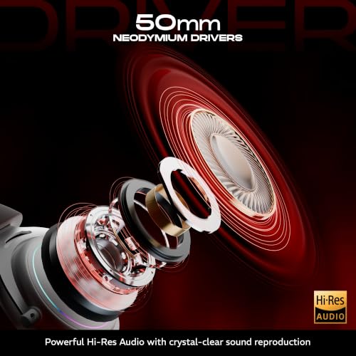Image of daWg HeadBug G30 Wired Gaming Headset, 50mm Neodymium Drivers, Virtual 7.1 Surround Sound, Hi-Res Audio, Flexible Gaming Mic, Audio Controls, RGB LED, Soft Ear Cushions, Windows Software (White)