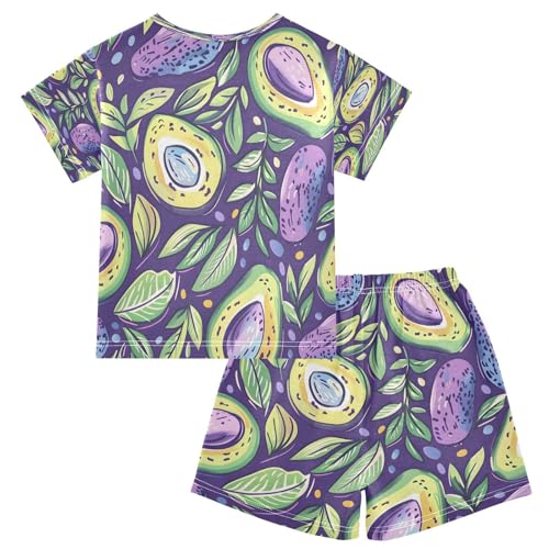 senya Short Sleeve Pajamas Sets Summer Cotton Sleepwear Avacado and Leaves2
