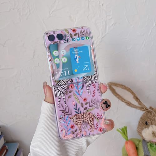 Coque Samsung Z Flip 3 protectrice transparente anti-rayure avec motif faon mignon
