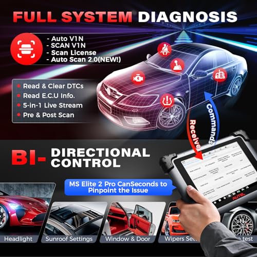 Autel Scanner MaxiSys Elite 2 PRO: 2026 2-Year Updates Elite II PRO w/ MV105S, J2534 Programming as Ultra MS909 MS919 Up of MS908S PRO II, Motor TruSpeed Repair, 40+ Resets, 3K Active Test, DOIP CANFD - Image 7