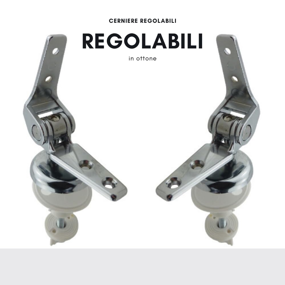 Schläfer - Copriwater Universale bianco in Legno Mdf 43x37, Tavoletta Wc Weser 4638101 con Cerniere Regolabili in metallo, Forma Ovale, Seduta Comoda