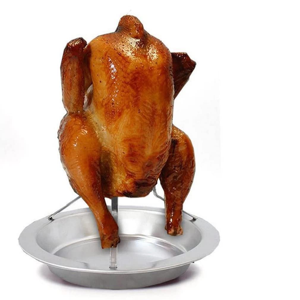 Lattina di Birra in Acciaio Pollo Tacchino Griglia Griglia per Forno Griglia per Barbecue Supporto per Staffa Vassoio Tacchino Griglia Verticale per pollame