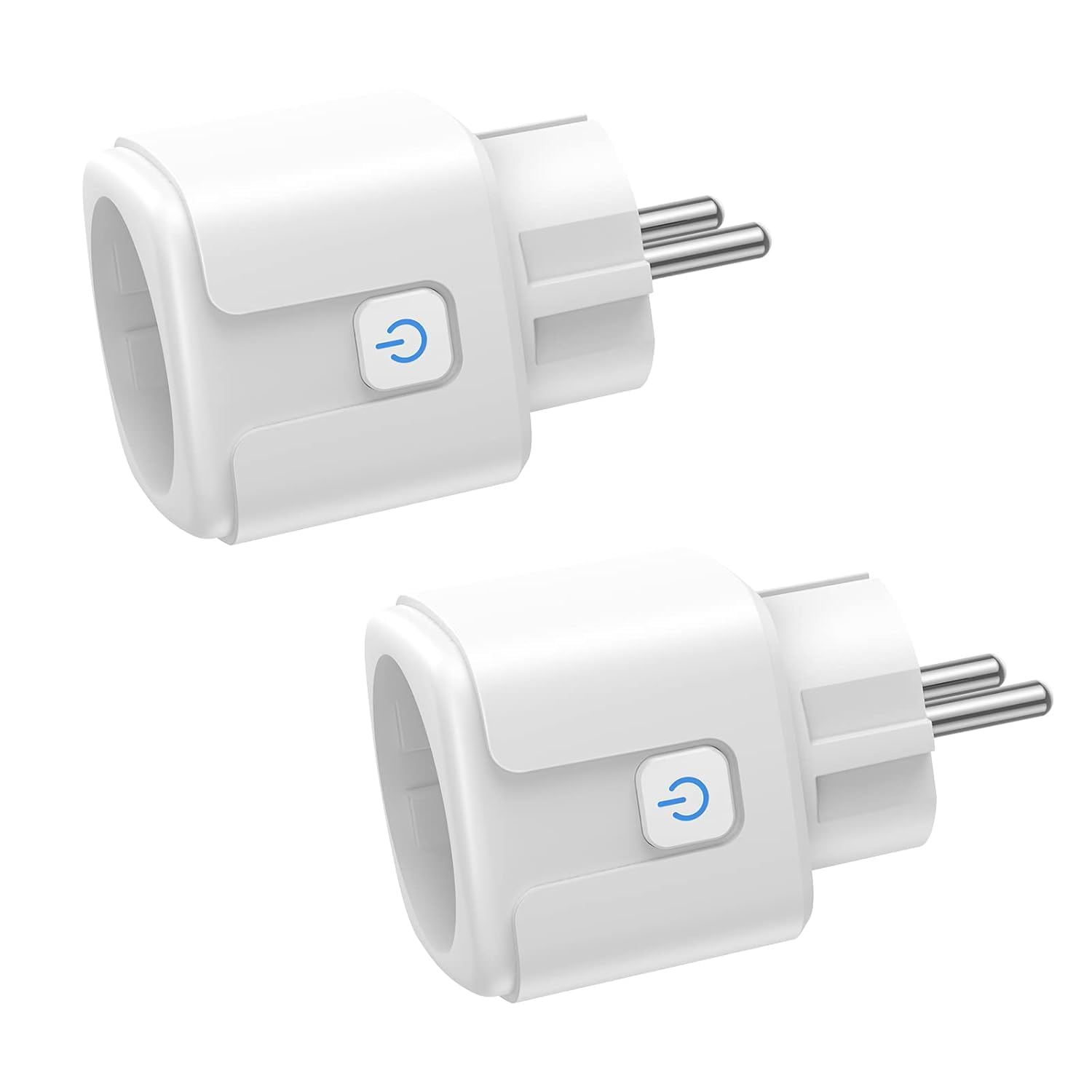 Presa Intelligente WiFi, 2 Pezzi Presa Smart WiFi 16A 3680W, Smart Plug compatibile con Alexa e Google Home, con Monitoraggio Energia | App Controllo Remoto | Controllo Vocale | Timer (Bianco)
