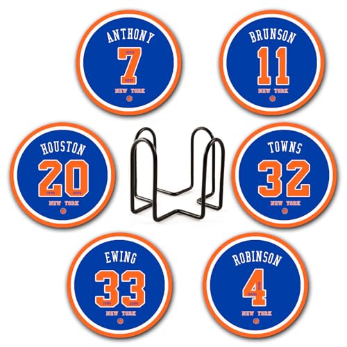 Knick Coasters for Drinks, New York NY Bascketball Ceramic Coaste...