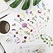 160Pcs Natural Flower Stickers for Scrapbooking,Self-Adhesive Transparent Flower Stickers Scrapbook Supplies Journaling Supplies for Adult Card Making Letters DIY Water Bottle Cards Decoration (160)