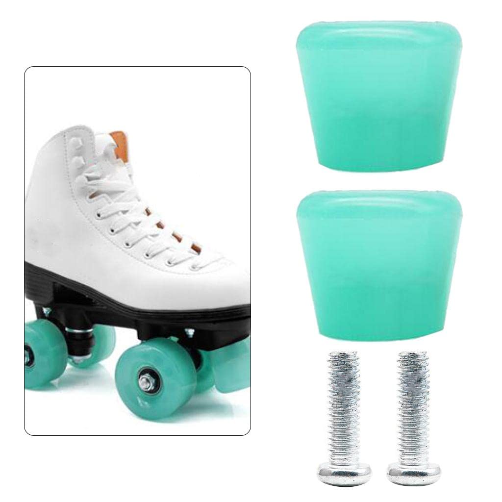 SunniMix 2X Patines de Universales para Patines en Línea, Bloque de s de Ruedas, Tapones de Seguridad Antideslizantes para Patines, Accesorios, Gelatina Verde